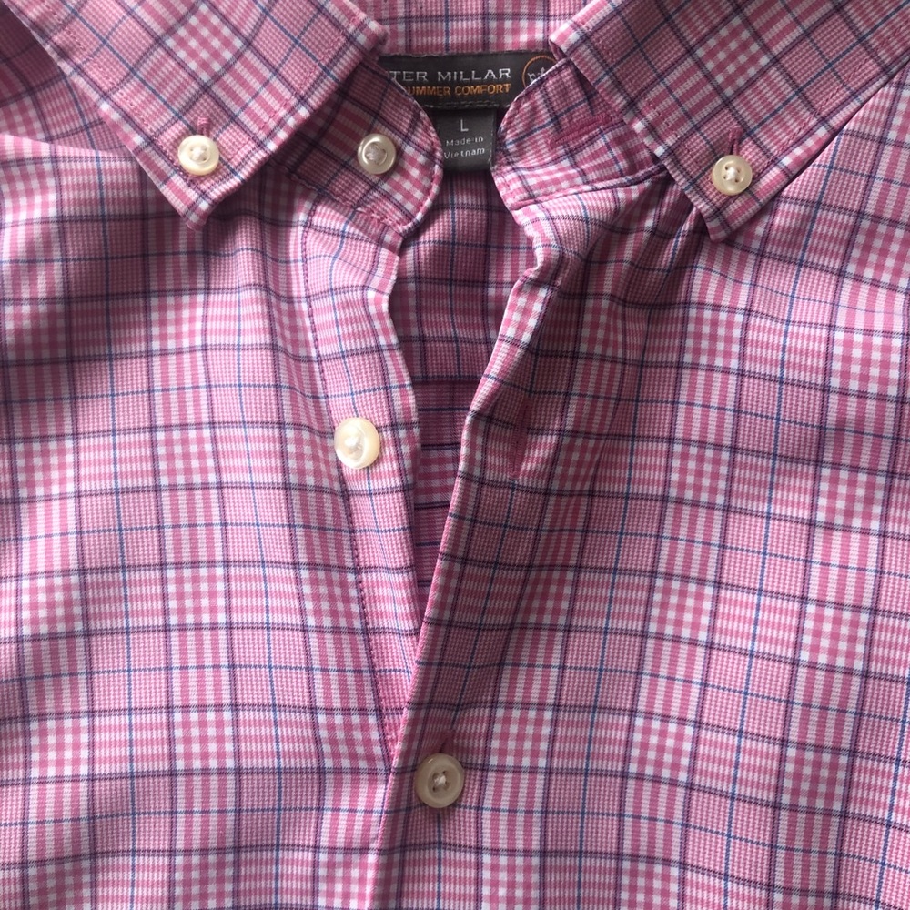Pink and White Check Shirt